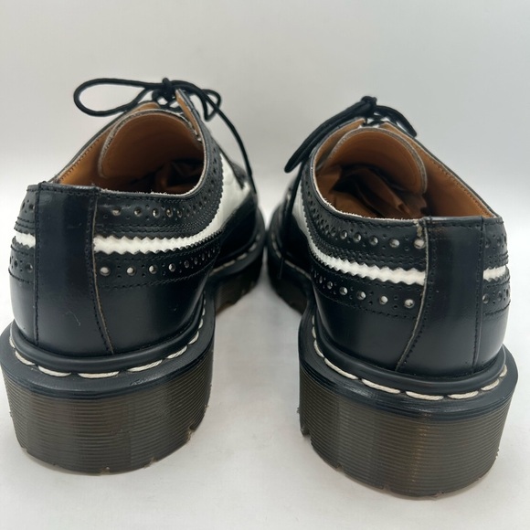 Dr. Martens Made in England Rare VTG Black White Brogue Oxford Wingtip 8 Chunky - Picture 16 of 16